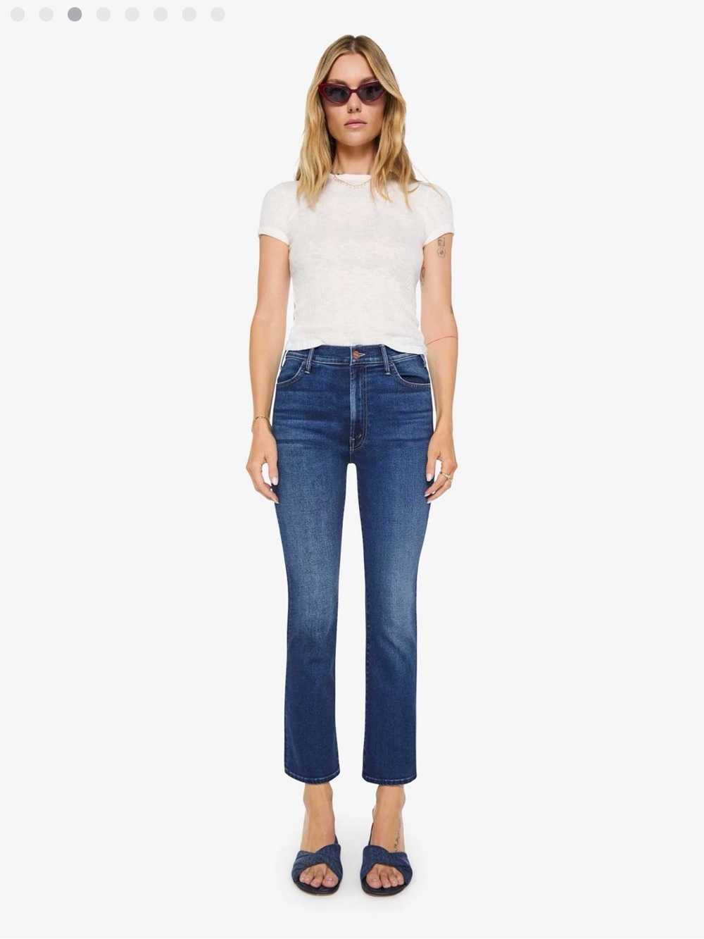 Mother the Hustler Ankle Jeans in Taking Chances Blue Size 25